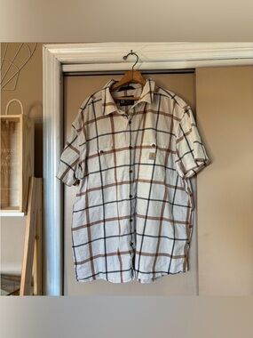 Carhartt plaid button up short sleeve shirt size 2x